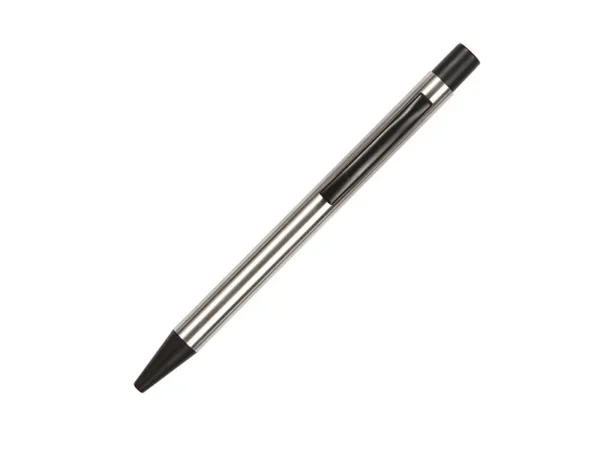 Bolígrafo Krems de acero inoxidable reciclado con grabado láser para eventos institucionales en Querétaro.