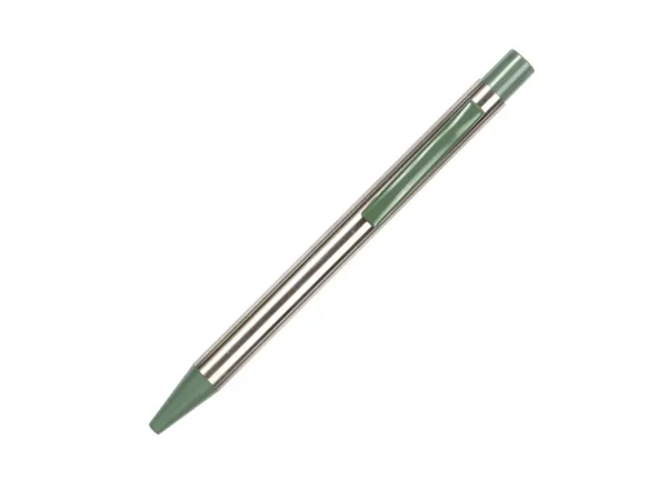 Bolígrafo Krems de acero inoxidable reciclado con grabado láser para eventos institucionales en Querétaro.