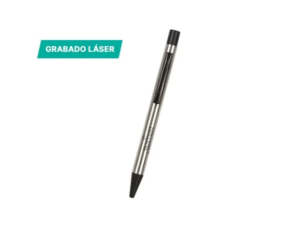 Bolígrafo Krems de acero inoxidable reciclado con grabado láser para eventos institucionales en Querétaro.