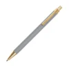 Bolígrafo Martella de aluminio rociado metálico con detalles dorados y tinta negra para campañas institucionales en Querétaro.