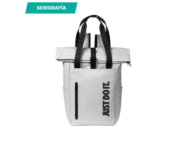 Bagpack Legnica de cuero sintético con compartimento para laptop de 16 pulgadas y diseño roll-top para ejecutivos en Querétaro.