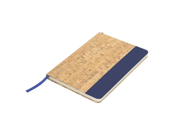 Libreta MARROQUÍ con tapa de corcho y poliuretano, 80 hojas rayadas y encuadernación cosida para empresas en Querétaro.