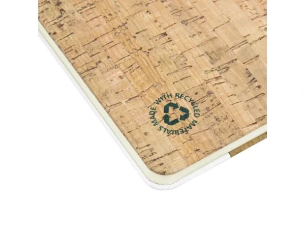 Libreta MARROQUÍ con tapa de corcho y poliuretano, 80 hojas rayadas y encuadernación cosida para empresas en Querétaro.