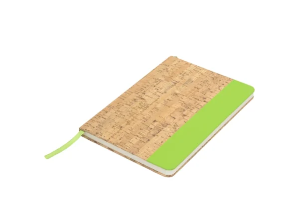 Libreta MARROQUÍ con tapa de corcho y poliuretano, 80 hojas rayadas y encuadernación cosida para empresas en Querétaro.