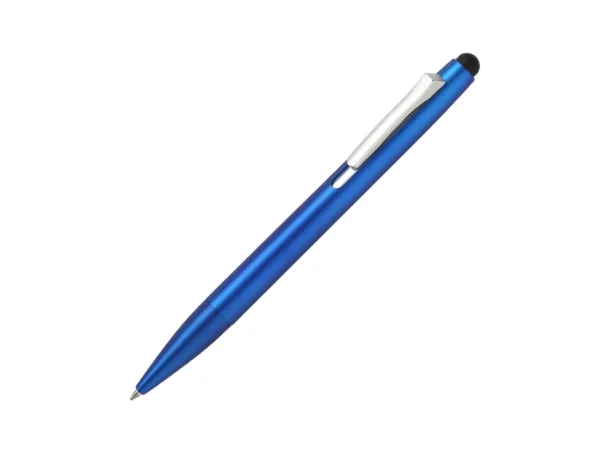 Bolígrafo Lindi con acabado metálico, puntero touch y tinta negra para campañas promocionales en Querétaro.