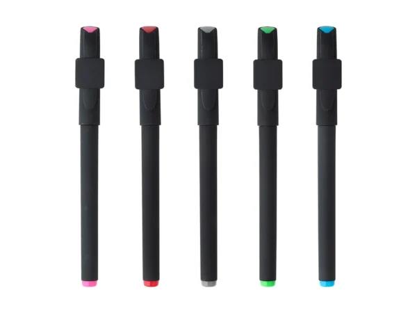 Bolígrafo Talsi con acabado mate, clip integrado y tinta de gel negra para congresos en Querétaro.