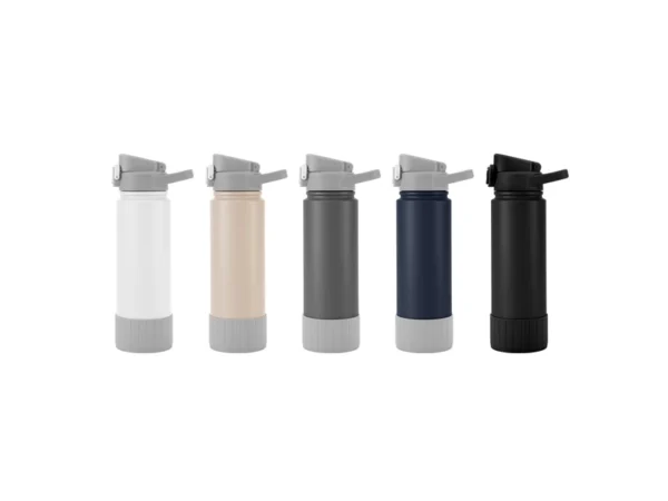 Botella térmica RIBB de acero inoxidable con acabado powder coat de 840ml y caja de regalo para empresas en Querétaro.