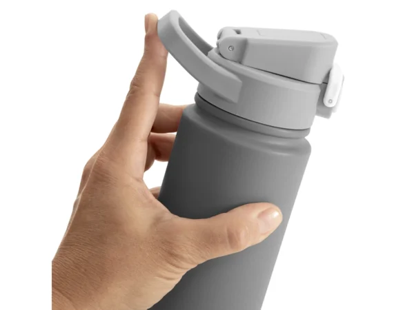 Botella térmica RIBB de acero inoxidable con acabado powder coat de 840ml y caja de regalo para empresas en Querétaro.