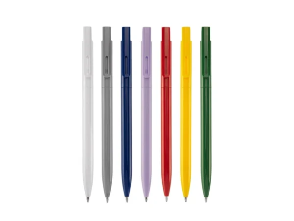 BOLÍGRAFO AUKKO de plástico con clip suajado, mecanismo pulsador y tinta azul para campañas masivas en Querétaro.