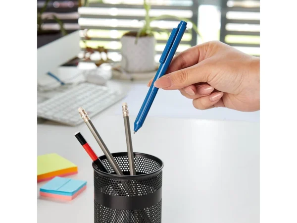 BOLÍGRAFO ERIN de diseño minimalista con mecanismo pulsador y tinta negra para eventos masivos en Querétaro.