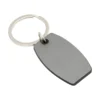 Llavero BORD ovalado con estructura de ABS de color y apliques laterales de acero gris gun.