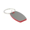 Llavero BORD ovalado con estructura de ABS de color y apliques laterales de acero gris gun.