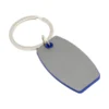 Llavero BORD ovalado con estructura de ABS de color y apliques laterales de acero gris gun.