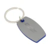 Llavero BORD ovalado con estructura de ABS de color y apliques laterales de acero gris gun.
