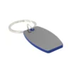 Llavero BORD ovalado con estructura de ABS de color y apliques laterales de acero gris gun.