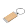 Llavero de bambú TAG rectangular con detalles metálicos y estuche de regalo individual para fidelización corporativa.