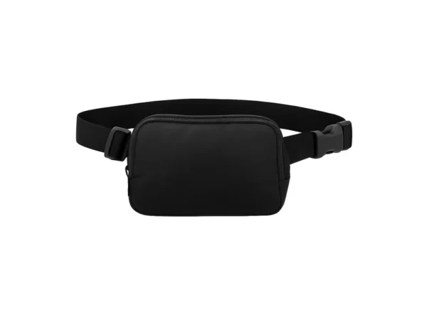 Cangurera Randy fabricada en polyester impermeable con bolsillo posterior de seguridad, correa ajustable y diseño ligero.