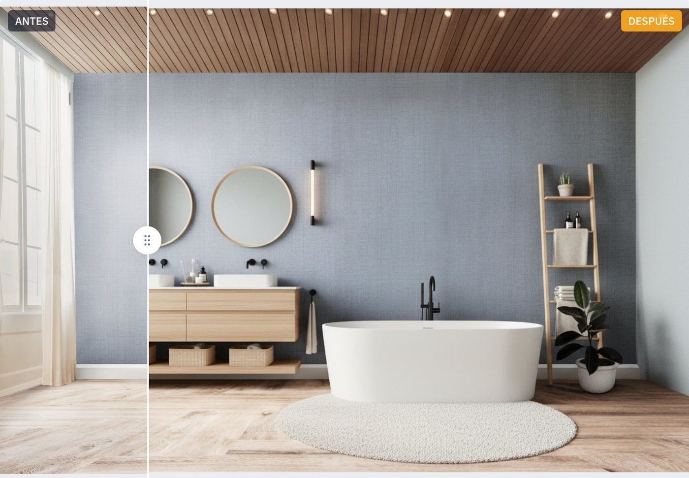 Baño transformado con estilo minimalista