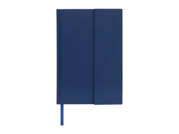 Libreta Bok de curpiel con solapa magnética y 80 hojas de raya personalizada para eventos corporativos.
