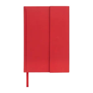 Libreta Bok de curpiel con solapa magnética y 80 hojas de raya personalizada para eventos corporativos.