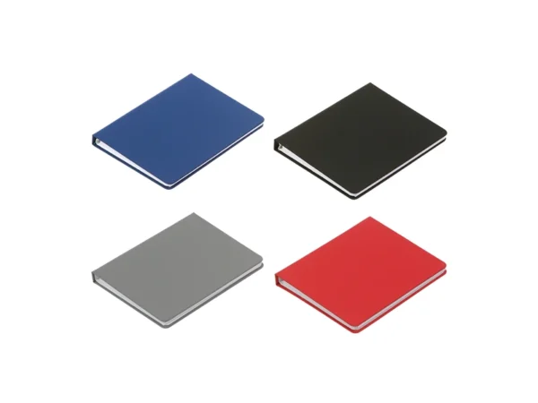 Libreta Bramley de curpiel con espiral y pasta rígida, 80 hojas rayadas para marketing corporativo y oficina.
