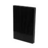 Libreta Doux de curpiel con doble textura líneas verticales y bordes de hojas a color para branding empresarial.