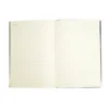 Libreta Doux de curpiel con doble textura líneas verticales y bordes de hojas a color para branding empresarial.