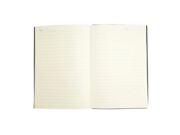 Libreta Doux de curpiel con doble textura líneas verticales y bordes de hojas a color para branding empresarial.
