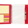 Libreta ECO de cartón con espiral, bolígrafo incluido, notas adhesivas de colores y cierre imantado.