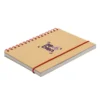 Libreta IBERICA con tapa de papel kraft, encuadernación en espiral de color y banda elástica de cierre.
