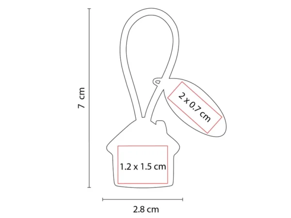 LLAVERO CASA CON PLACA de hule y metal con grabado láser ejecutivo y estuche individual para empresas en Querétaro.