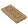 Llavero destapador KIDRINK con estructura metálica brillante, panel de bambú barnizado y estuche de regalo con terciopelo.