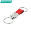 Llavero Detroit de aleación de zinc y correa de curpiel con argolla desprendible para regalos institucionales en congresos.