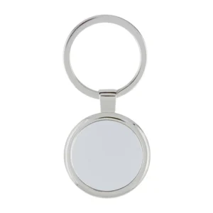 LLAVERO RUBENS metálico de 3.4 x 7.3 cm con caja individual para grabado láser de logotipos empresariales.