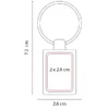 Llavero Square metálico con diseño geométrico para grabado láser, ideal para kits de bienvenida y onboarding corporativo.