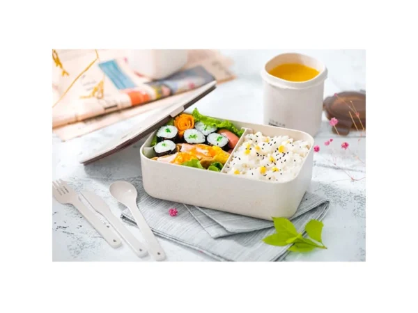 Lunch Box Taurus fabricado en fibra de bamboo de grado alimenticio con barra divisoria ajustable y libre de BPA.