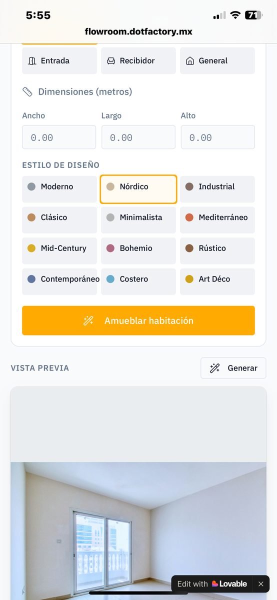 FlowRoom: Selecciona estilo de diseño