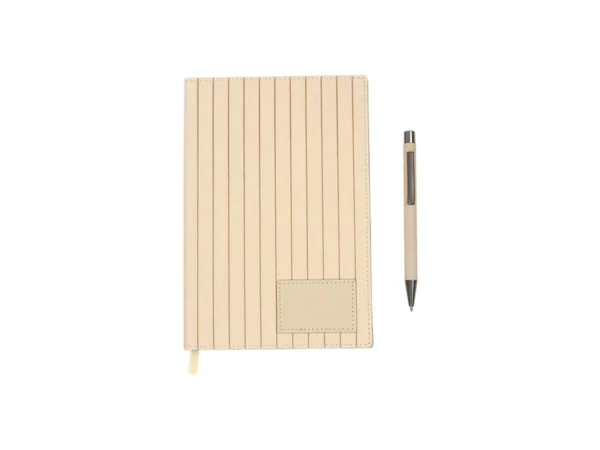 Set Mauron ejecutivo con libreta A5 de Termo PU, bolígrafo y caja de regalo negra para campañas empresariales.