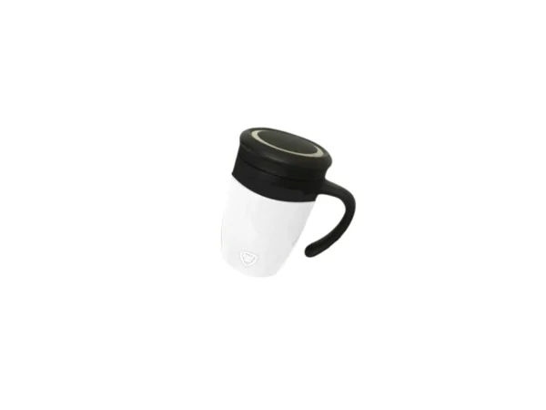 Taza Malva de 500 ml fabricada en acero inoxidable con doble pared al vacío, asa ergonómica y tapa de rosca.