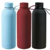 Termo Bonetero de 750 ml en acero inoxidable con acabado tipo rubber, doble pared al vacío y correa de silicón para transporte.
