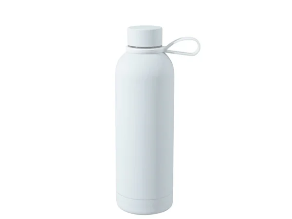 Termo Bonetero de 750 ml en acero inoxidable con acabado tipo rubber, doble pared al vacío y correa de silicón para transporte.