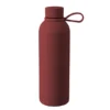 Termo Bonetero de 750 ml en acero inoxidable con acabado tipo rubber, doble pared al vacío y correa de silicón para transporte.