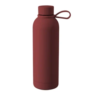 Termo Bonetero de 750 ml en acero inoxidable con acabado tipo rubber, doble pared al vacío y correa de silicón para transporte.