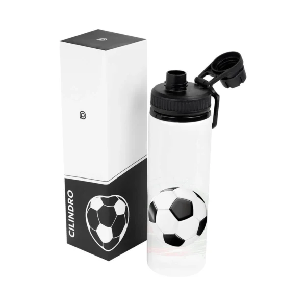 Cilindro metálico mágico Soccer con logo de empresa, ideal para eventos corporativos y marketing deportivo, Dot Factory.