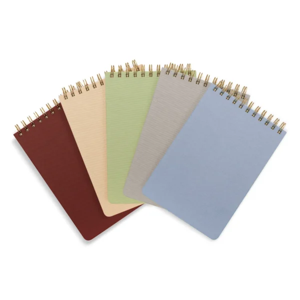Libreta Latka personalizada para empresas con logo, cubierta de tela tipo lino y espiral. Ideal para branding corporativo en Querétaro.