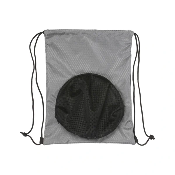 Morral para balón Malí de poliéster personalizado con logo de empresa para eventos deportivos o corporativos.