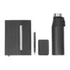 Set Belitsa con termo de acero inoxidable, libreta, bolígrafo y tarjetero de curpiel en caja de regalo corporativo.