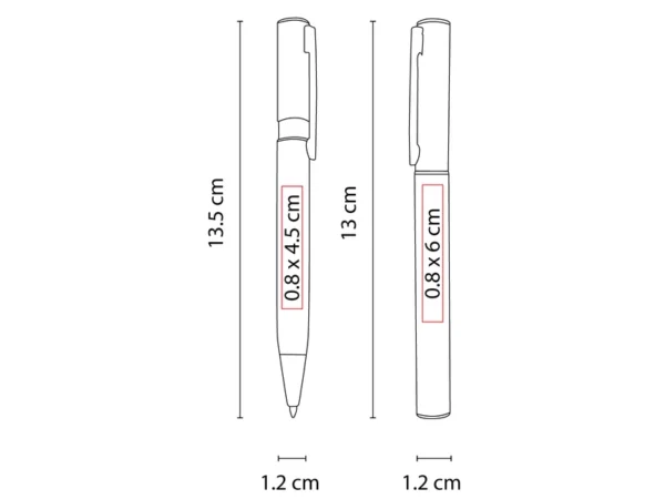 Set Fayun de bolígrafo y roller pen de aluminio en estuche para regalos corporativos personalizados en México.