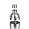 Set Shaker Korai de mixología en acero inoxidable y madera con logo empresarial grabado a láser para regalos corporativos.