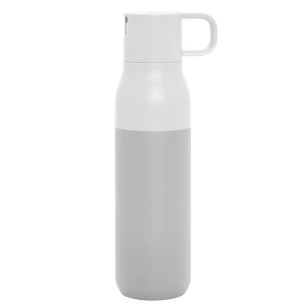 Botella térmica con dos tapas ROLLING TOP de acero inoxidable 500 ml con caja de regalo Kraft y dos tapas intercambiables